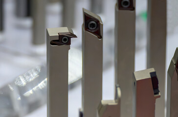 Close up scene the group special purpose tool for CNC lath machine.