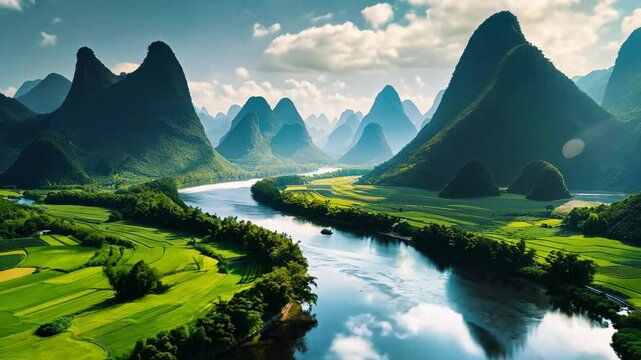 漓江桂林山水广西阳朔风景名胜景区