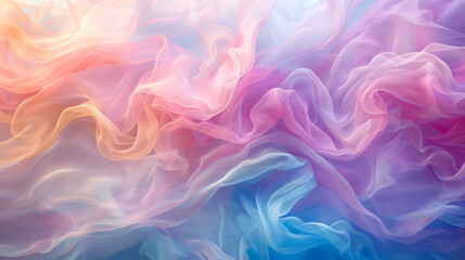 Obraz premium Dreamy Swirls of Pastel Colored Fabric Flowing in Elegant Movement Abstract Style