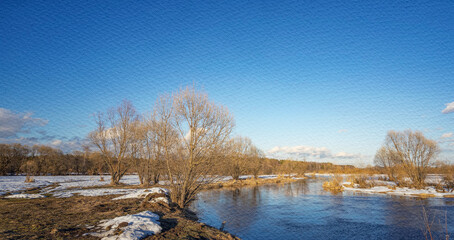 Serene landscape with a river and trees