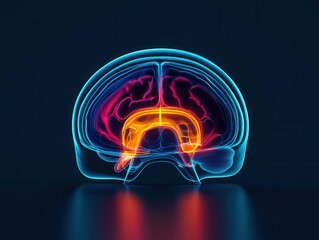 Obraz premium Abstract brain scan with precision medicine targeting highlighted areas