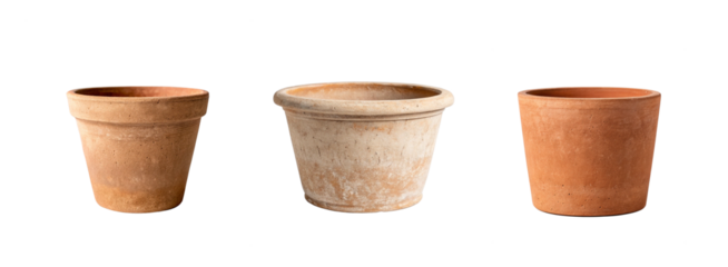 Clay Planter on White, Stylish Pot for Plants, and Elegant Garden Decor for Indoor Spaces