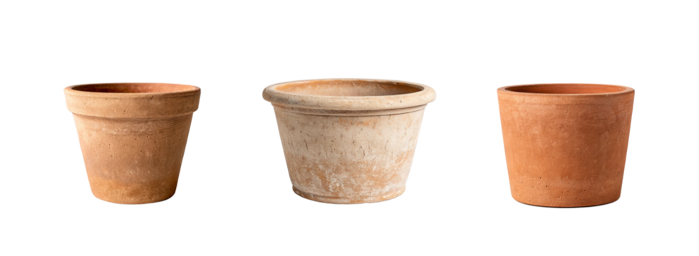 Clay Planter on White, Stylish Pot for Plants, and Elegant Garden Decor for Indoor Spaces