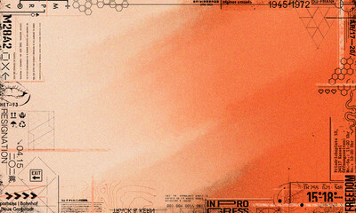 Orange gradient abstract background with urban graphic elements