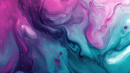 Fototapeta premium Cosmic abstract swirl blending vibrant turquoise and deep magenta tones
