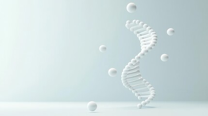 Clean, datadriven medical profile concept with a floating DNA sequence