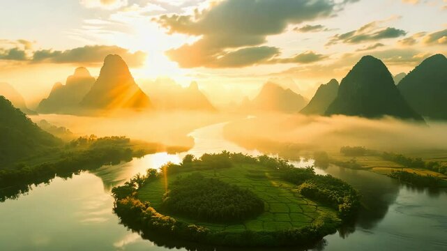 漓江桂林山水广西阳朔风景名胜景区