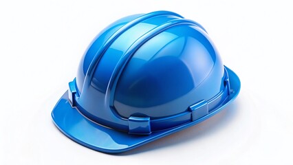 Fototapeta premium Aerial View of Single Blue Safety Helmet, Construction Site Safety Equipment
