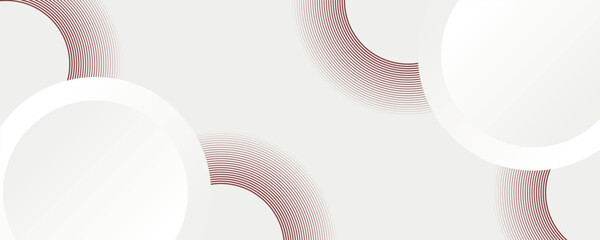 Abstract white background with red circle lines. Digital future technology concept. vector illustration.