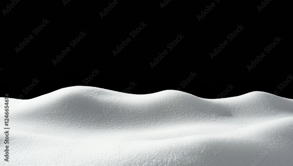 Poster snowdrift creating soft hills on black background