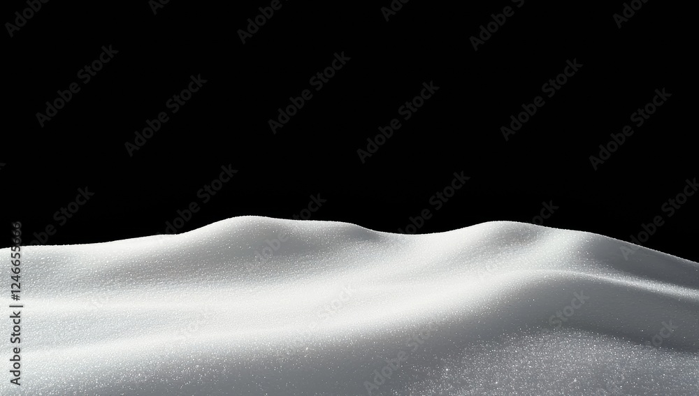 Poster snowdrift creating a white snowy landscape on black background
