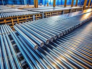Fototapeta premium Aluminum Bars Production: Geometric Patterns & Industrial Textures