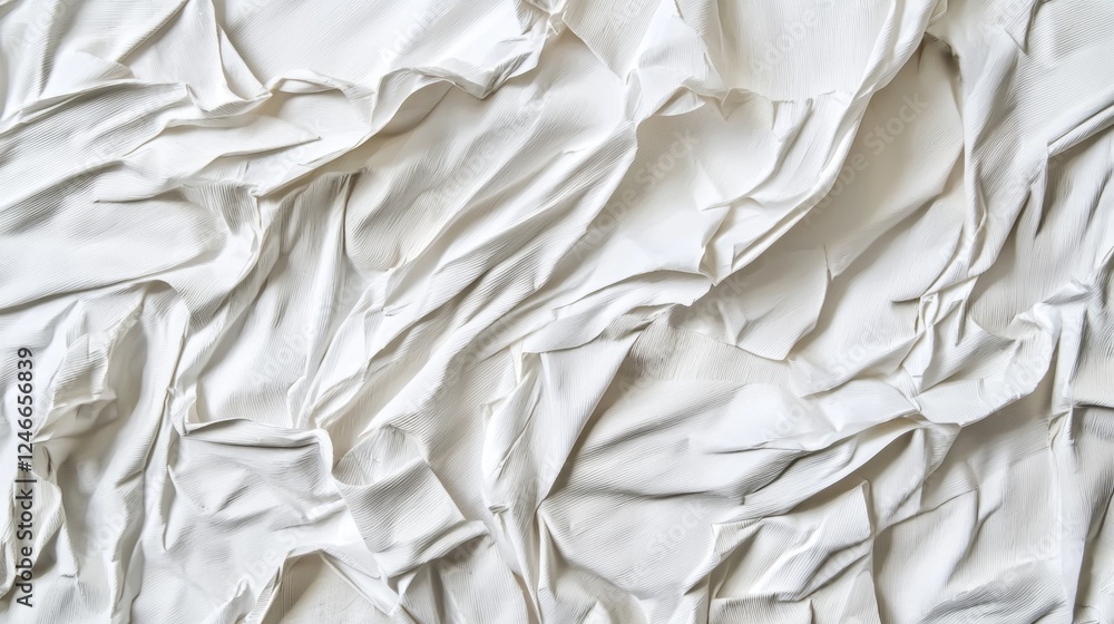 Poster This stunning white paper texture features a beautifully crumpled surface, creating a unique backdrop perfect for artistic expressions, designs, or DIY projects. Texture adds depth