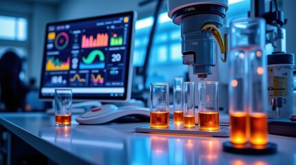 High-tech Laboratory Analyzing Biological Samples With Advanced Instruments