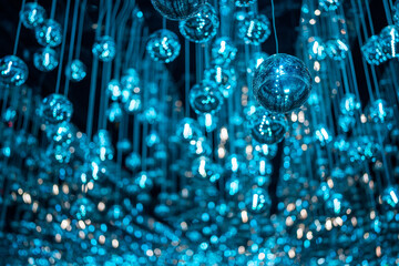 Experience the Mesmerizing Blue Light Reflection that features Beautiful Hanging Orbs