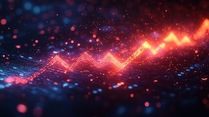 Obraz premium Growth Graph Business Chart with Upward Arrow Concept for Financial Success and Market Analysis