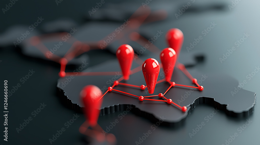 Poster strategic networking connections across europe data visualization digital map geographical insight m