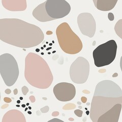Fototapeta premium Abstract Pastel Terrazzo Pattern with Organic Shapes in Modern Design