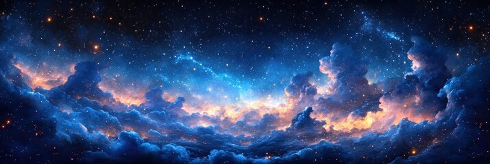 Fototapeta premium Starry Night Sky Background Vintage Grunge Texture for 4th of July Memorial Day Veterans Day American Holidays