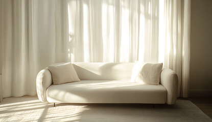 Sunlit Modern Sofa in Minimalist Living Room