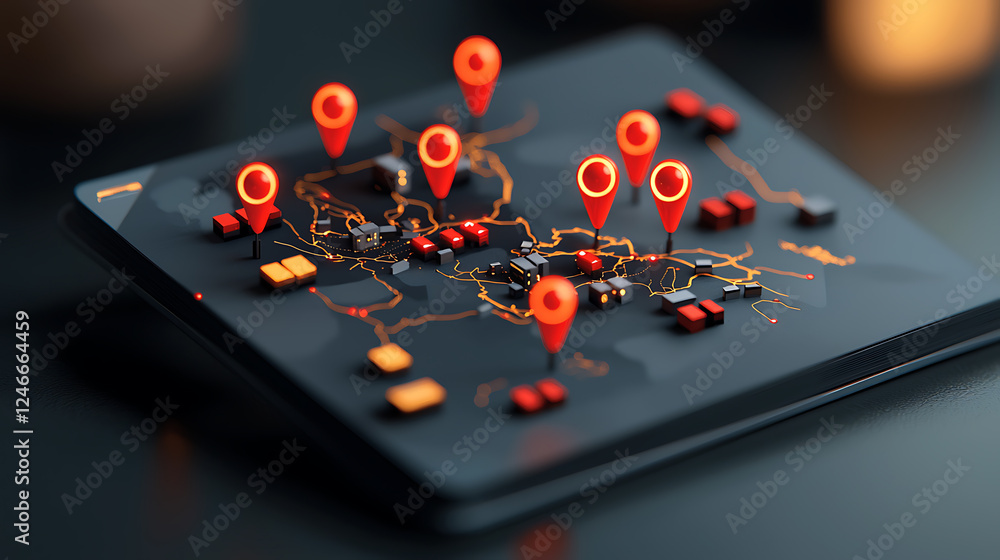 Poster interactive data mapping action urban environment digital content technology visualization close-up 