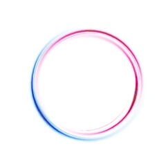Glowing colorful circle on white background. Abstract bright ring with backlight. Luxury element for advertising. Vector