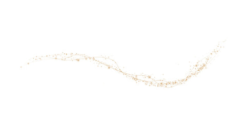 Gold curved light line, rope, spiral, tape. Smooth festive gold line with light effects. Light golden Twirl. Curve light effect of golden line. PNG.