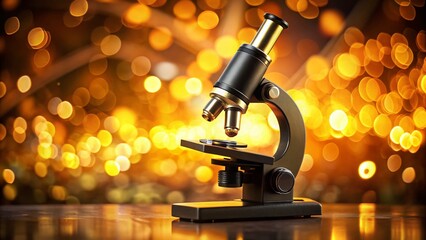 Black Microscope Bokeh Background - Scientific Research Stock Photo