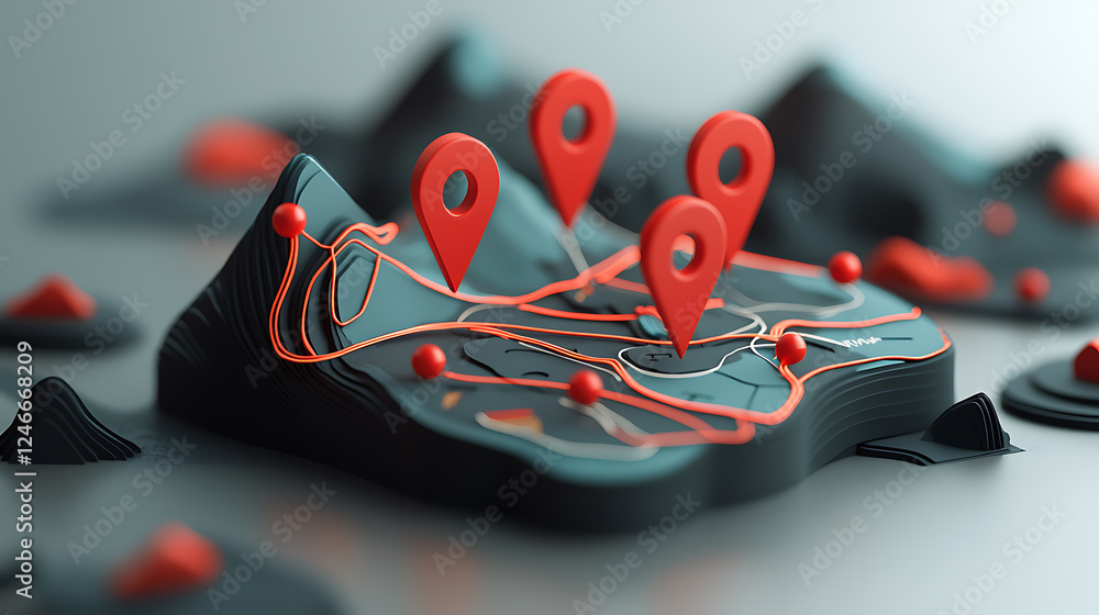 Poster exploring geographic data visualization techniques modern digital art 3d environment abstract viewpo