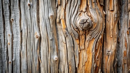 Detailed Close-up of Weathered Wood Texture and Grain Patterns