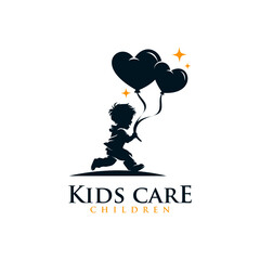 Kids logo, kids play logo, kindergarten logo, toy logo