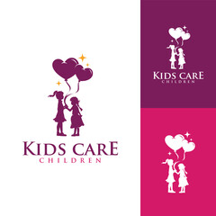 Kids Care logo designs vector