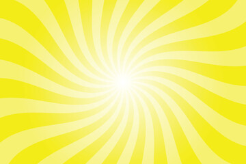 Obraz premium Abstract yellow background with rays retro starburst. Radial spiral stripes backdrop. Vintage sun beam texture. Sun rays pattern. Groovy retro swirl burst. Summer carnival background