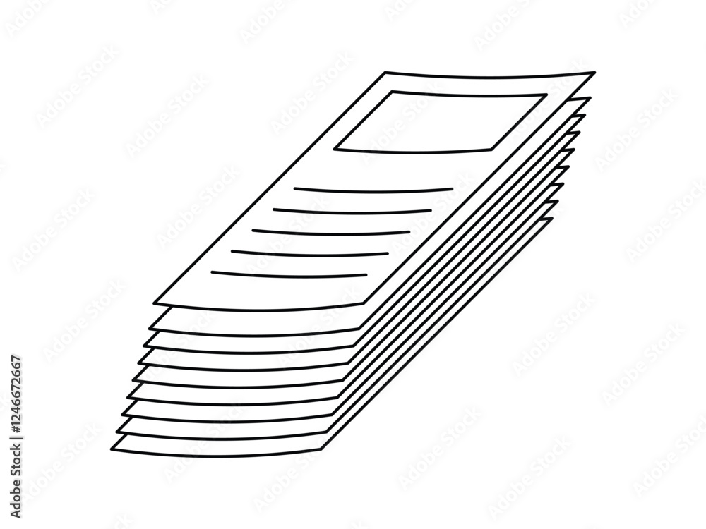 Aufkleber stack of paper document symbol design vector illustration on transparent background