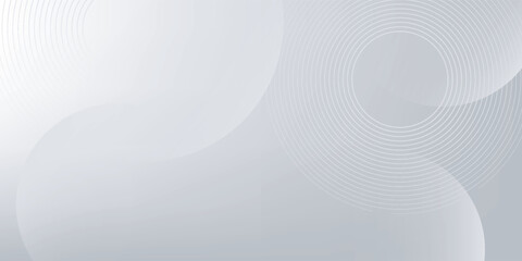 A minimalist abstract background featuring overlapping curves and circular shapes in various shades of gray, creating a smooth gradient and subtle depth