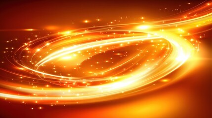 Obraz premium Vibrant Swirling Light Effects in Golden Orange Background