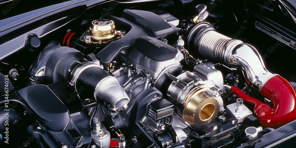 Aufkleber Engine components displayed in a performance vehicle