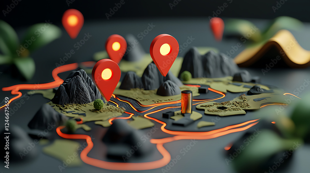 Poster exploring geographical mapping techniques in 3d visualization digital workshop interactive learning 