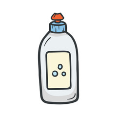 A can of dish detergent. Bright vector illustration isolated on white background for children's book, sticker, posterWeb