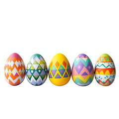 Fototapeta premium Colorful Decorative Easter Eggs Collection - Isolated on Transparent Background PNG