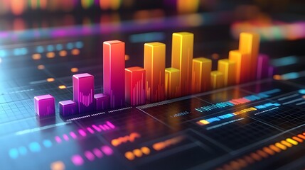 Rising statistics icon, smooth and professional business trend illustration, digital finance theme