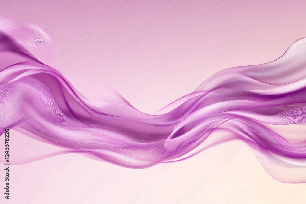 Poster Bright background showcases soft pastel waves blending harmoniously, creating a tranquil atmosphere with ample copy space for text placement