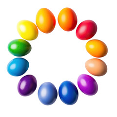 Colorful Eggs Arranged in a Circular Pattern - Isolated on Transparent Background PNG