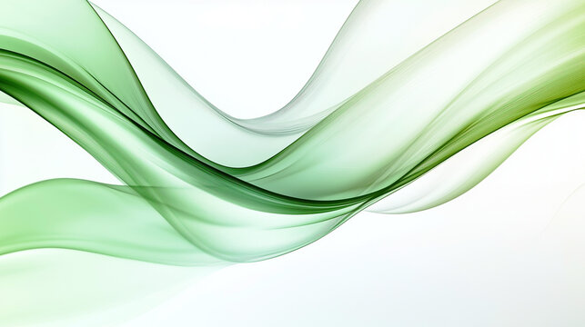 Elegant green flowing wave background with smooth abstract curves for modern design, branding, and technology banners
