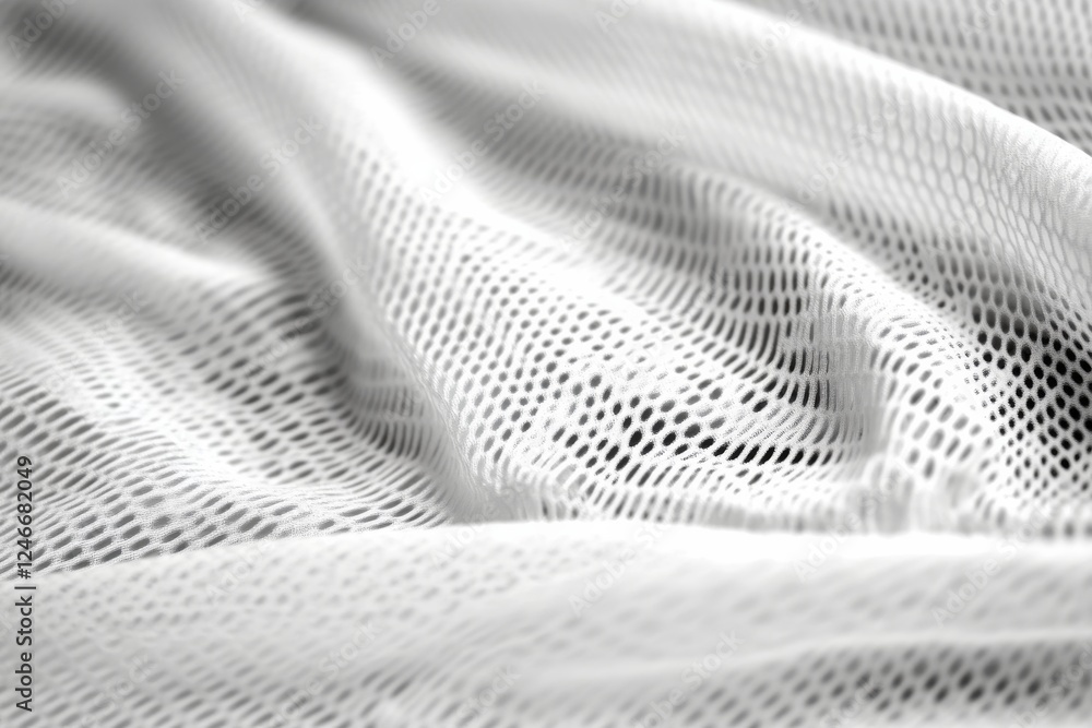 Fototapete extreme close-up reveals the intricate weave of white gauze fabric, emphasizing its delicate texture