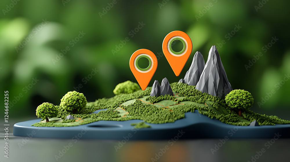 Poster exploring terrain mapping techniques nature landscape 3d model visualization outdoor environment aer