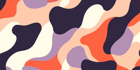 A seamless abstract background filled with alternating angular shapes in burnt orange, lilac, and peach fuzz, creating a modern, minimalistic design.