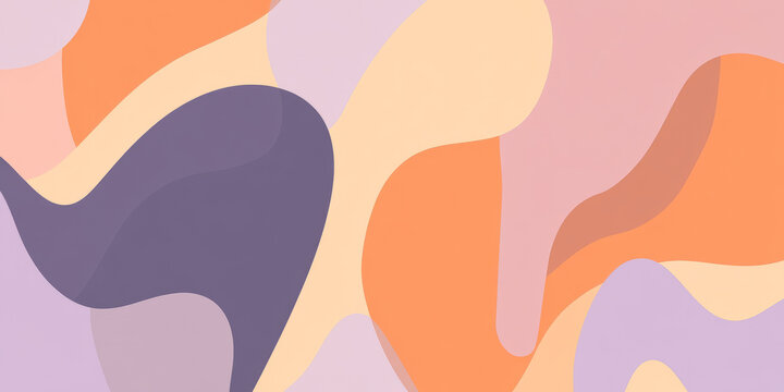A seamless background with soft transitions between peach fuzz and lilac, offering a serene design with rounded forms that feel nostalgic and gentle.