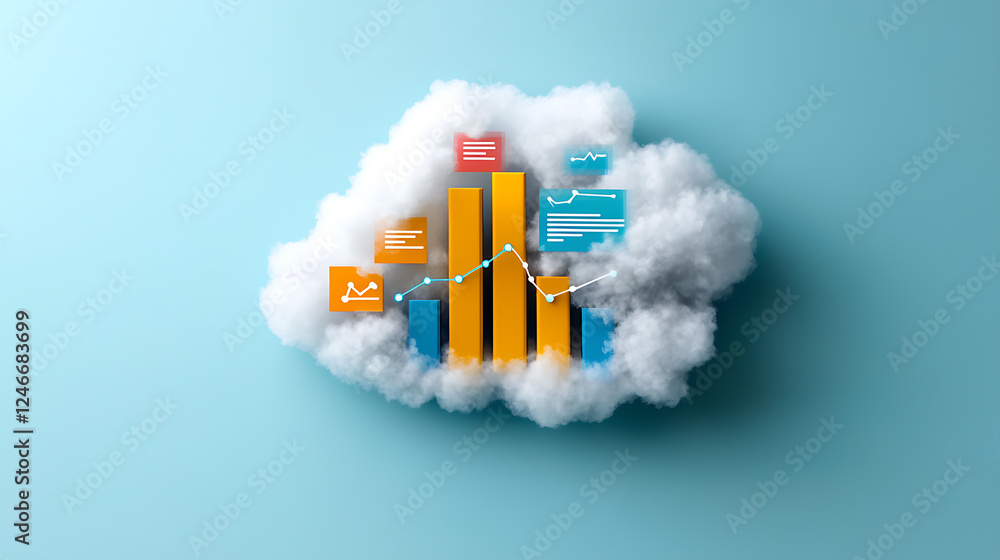 Aufkleber data visualization trends digital space infographic content cloud environment aerial perspective bus