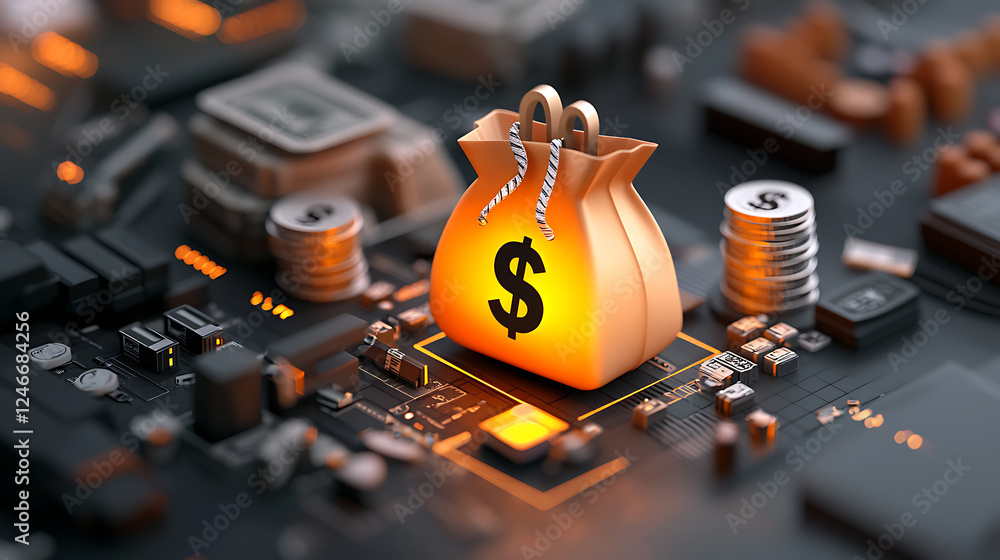 Poster digital currency revolution exploring the future of finance in a tech-driven environment with insigh